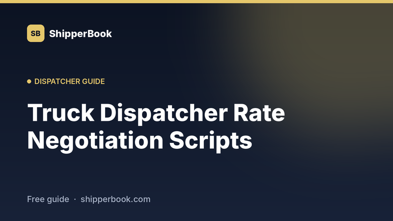 Truck dispatcher rate negotiation scripts